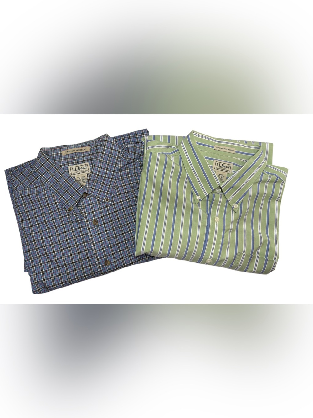 L.L.Bean Men's Long Sleeved Cotton Button Down Shirts Lot of 2 Size XL